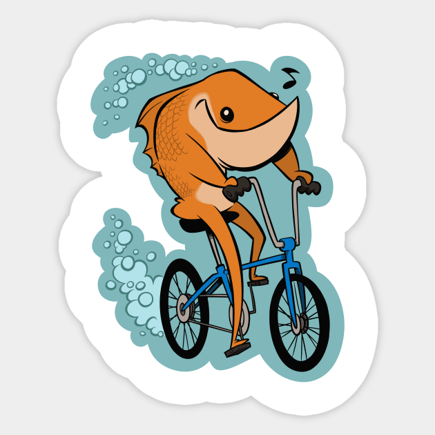 A Fish Needs a Bicycle. Sticker by westinchurch